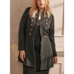 Torrid grey military jacket, never worn, size 2